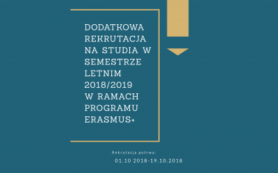 Rekrutacja lato 2018-2019 Erasmus+