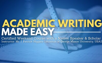 Weekendowy kurs z akademickiego pisania w języku angielskim: “Academic Writing Made Easy”.